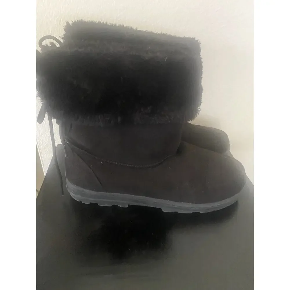 Seven 7 Dials Women's Mid-Calf Faux Fur Winter Boots Black Size 9 Snow boots
